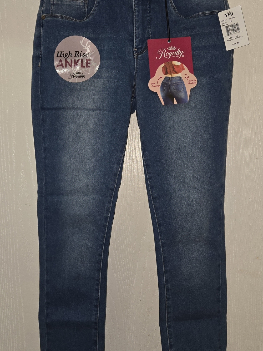 High-Rise Cropped Jeans - Dark Blue Wash